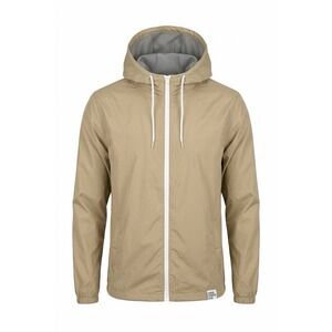Grand Running Club Mens Tan Hooded Windbreaker Jacket Large Mesh Lined Zip Up
